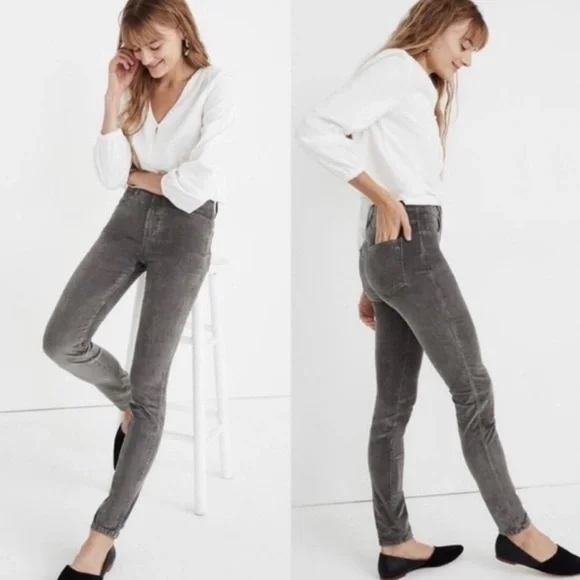 Madewell 10” High Rise Skinny Corduroy Pants - Picture 1 of 8